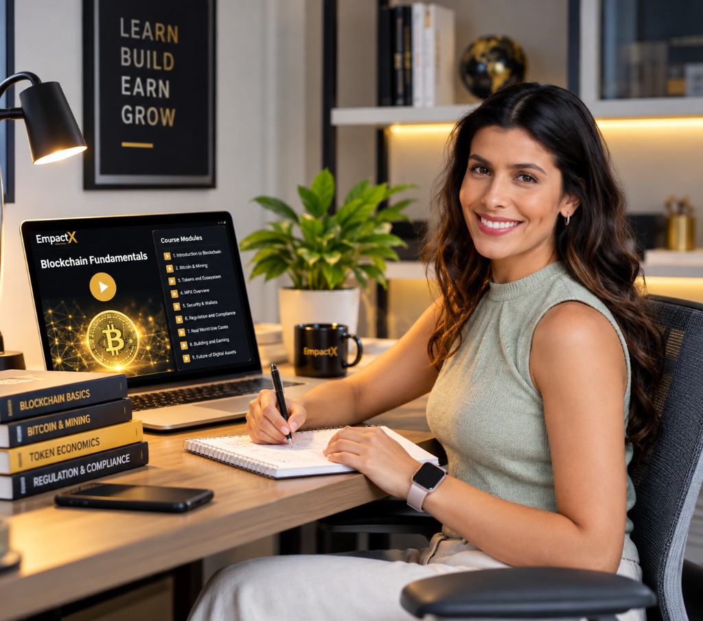 EmpactX Institute student studying Blockchain Fundamentals